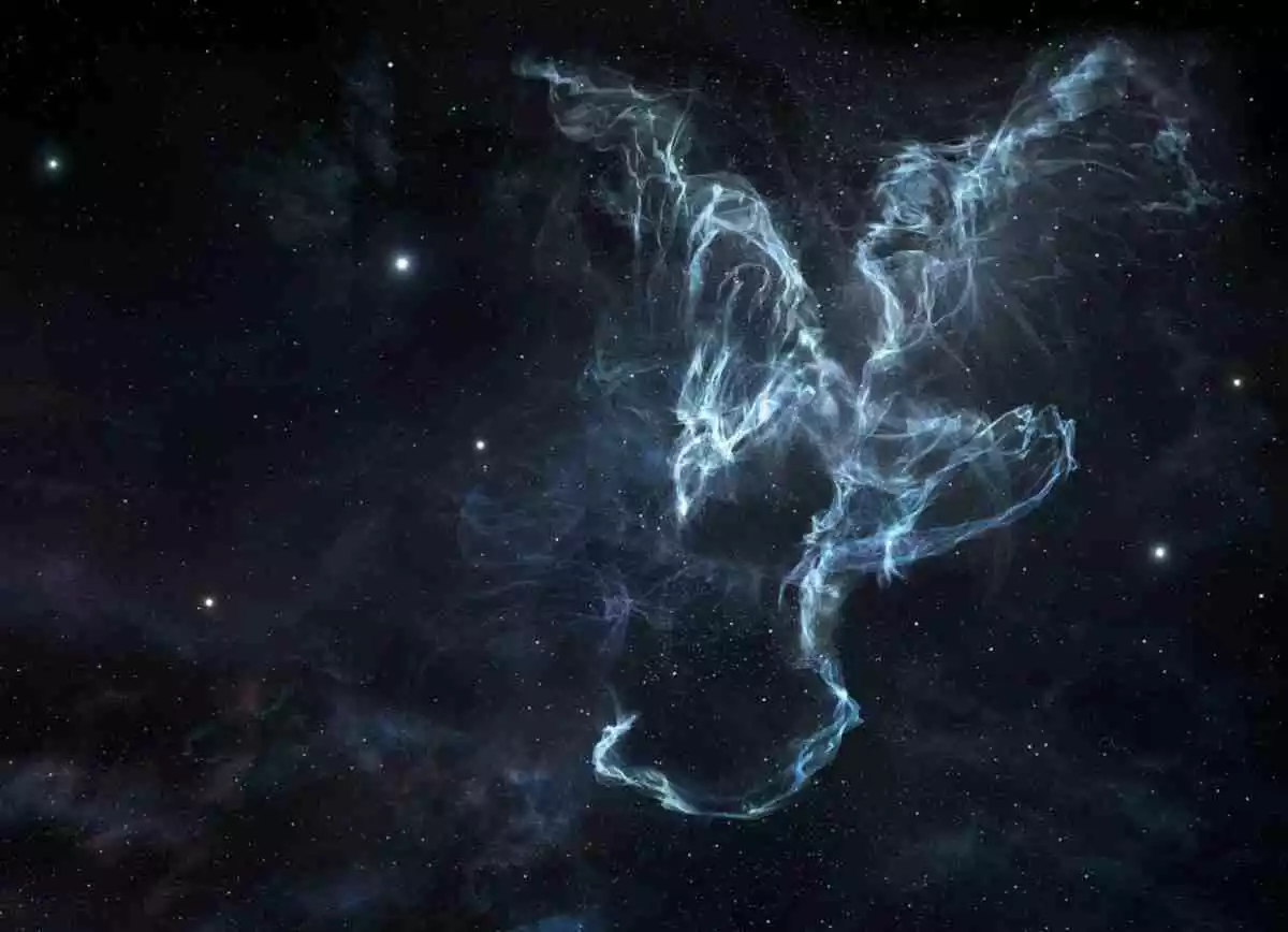 Une figure mythologique dans le ciel nocturne