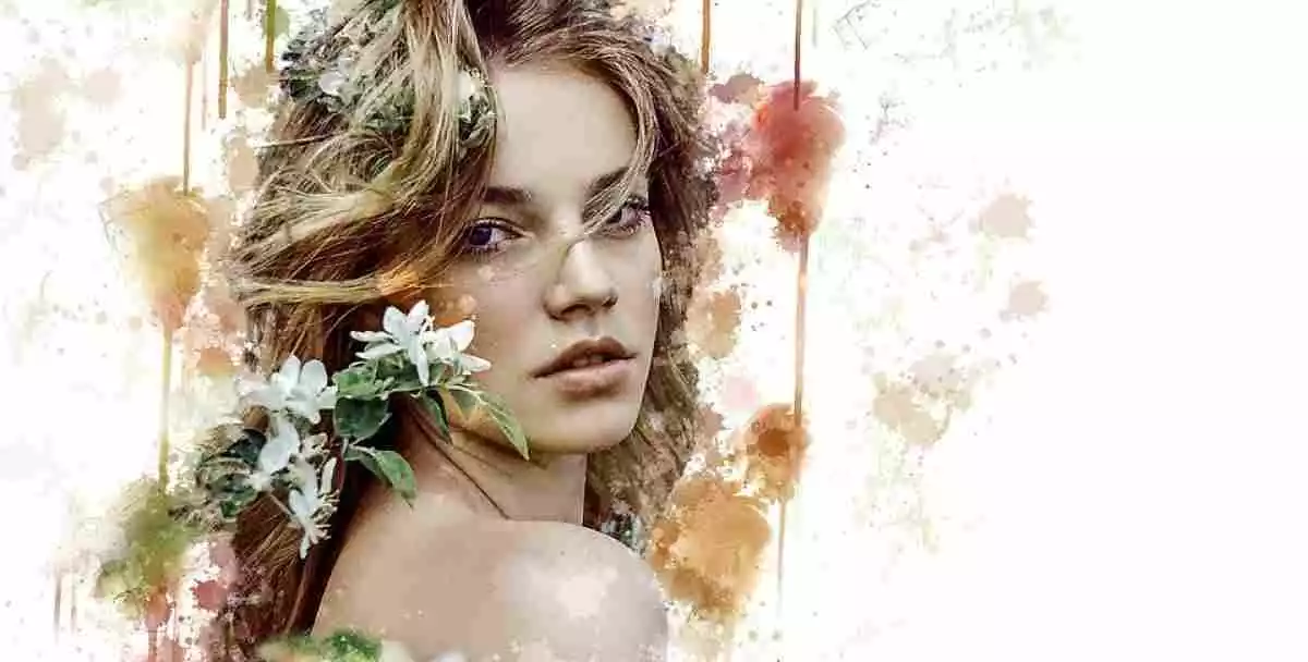 Femme et fleurs