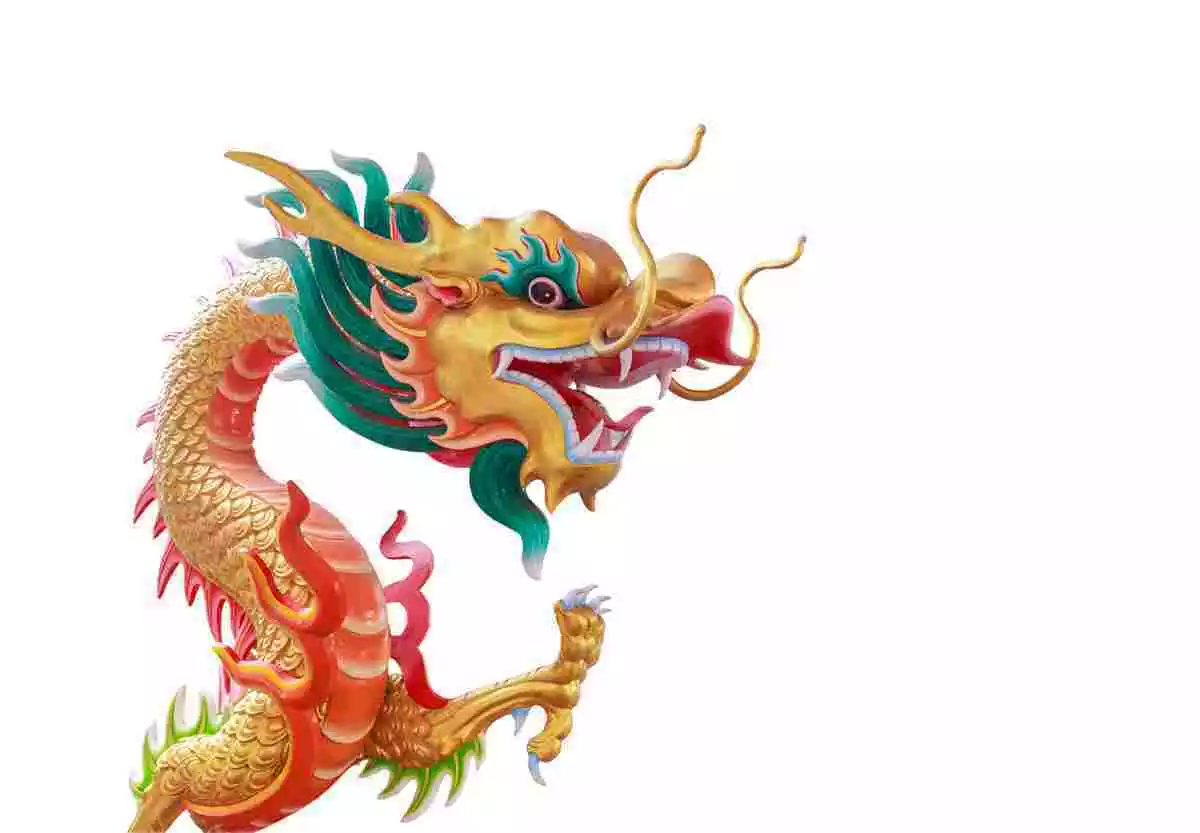 Dessin d'un dragon chinois coloré