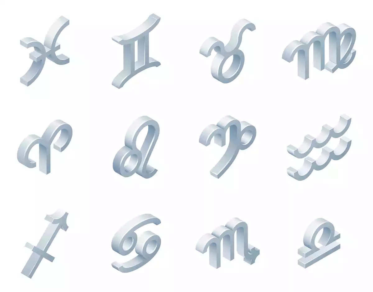 Les 12 signes du zodiaque en 3D
