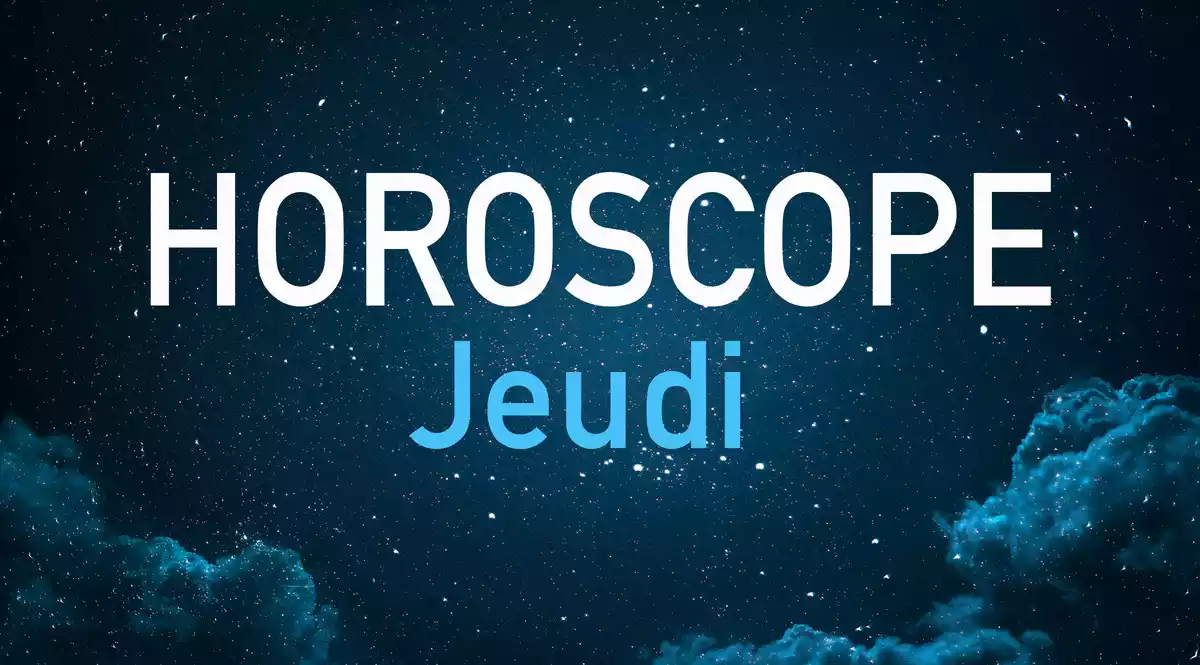 Horoscope du jeudi avec un fond d'étoiles et de nuages