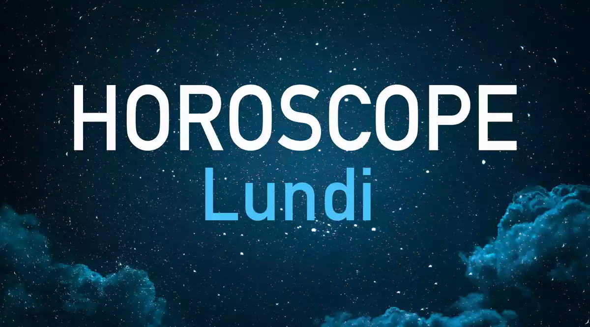Horoscope du lundi avec un fond d'étoiles et de nuages