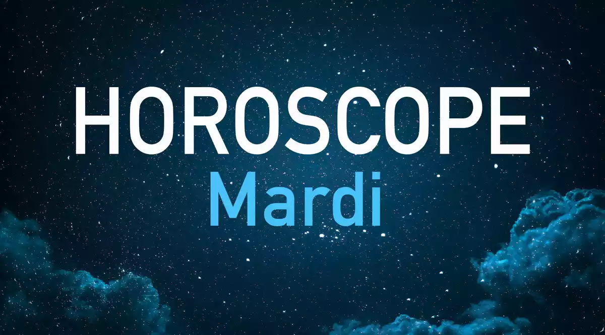 Horoscope du mardi avec un fond d'étoiles et de nuages