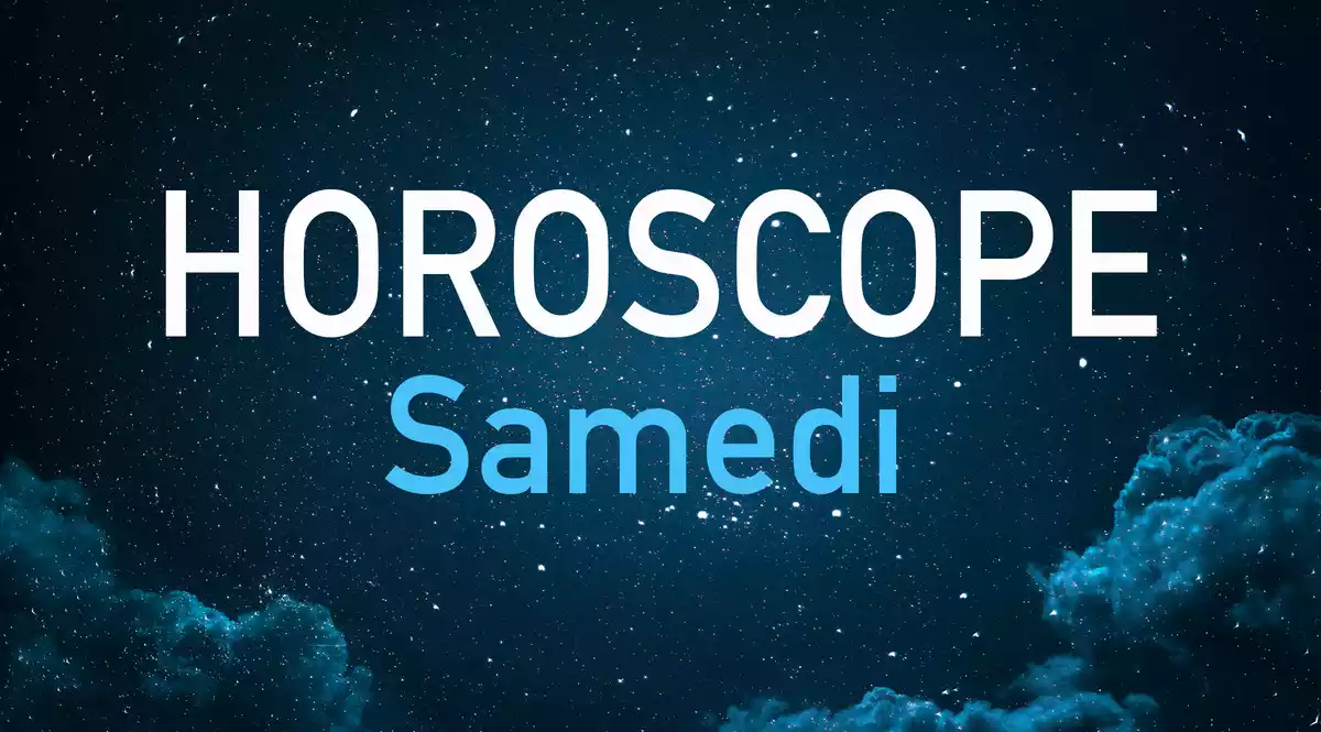 Horoscope du samedi avec un fond d'étoiles et de nuages